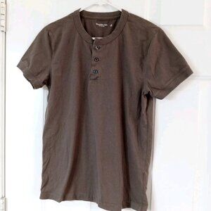 Abercrombie Fitch Soft A&F Cozy Henley Tee Shirt Women’s Small Gray Short Sleeve